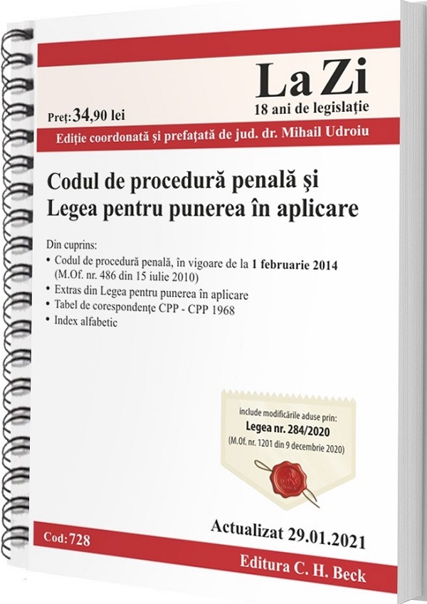 Codul de procedura penala si legea pentru punerea in aplicare Act.29.01.2021