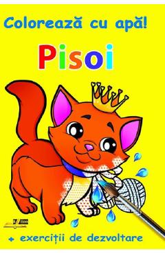 Coperta cărții 'Pisoi. Colorează cu apă! + Exerciții de dezvoltare'