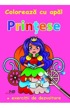Coperta cărții 'Prințese. Colorează cu apă! + Exerciții de dezvoltare'