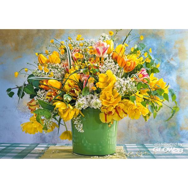 Puzzle 1000. Spring Flowers in Green Vase
