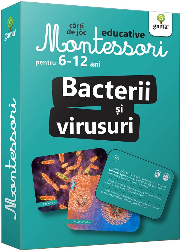 Bacterii si virusuri. Carti de joc Montessori pentru 6-12 ani