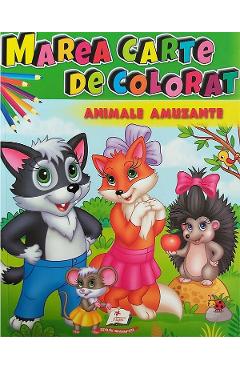 Coperta cărții 'Marea carte de colorat: Animale amuzante'