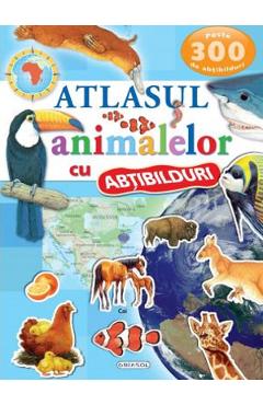 Coperta cărții Atlasul animalelor cu abtibilduri