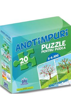 Coperta cărții 'Anotimpuri: puzzle pentru podea+afiș 3-6 ani'