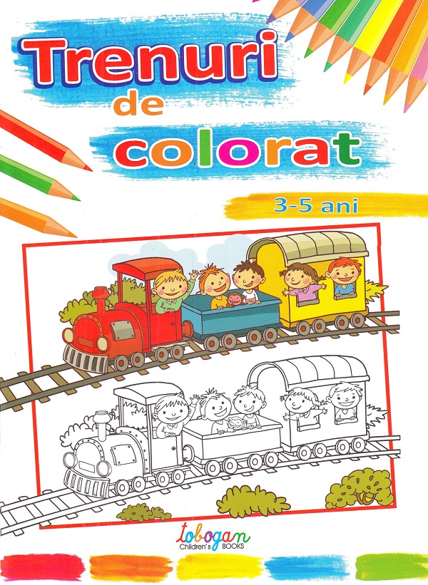 Trenuri de colorat 3-5 ani