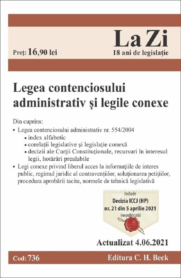 Legea contenciosului administrativ si legile conexe Act.4.06.2021