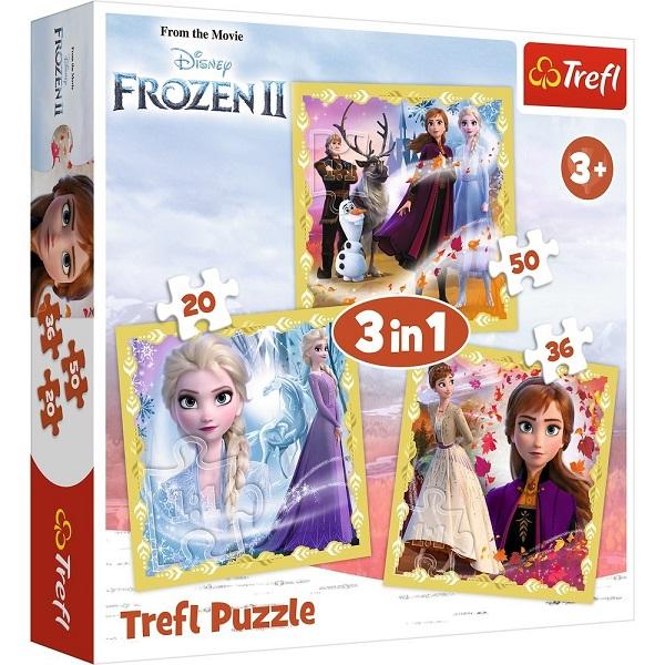 Puzzle 3 in 1. Frozen 2: Ana si Elsa