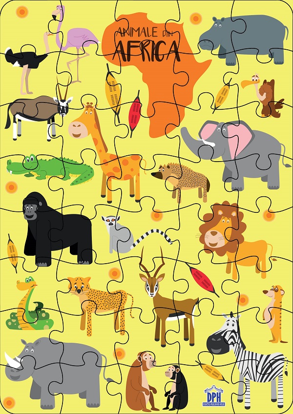 Animale din Africa. Puzzle