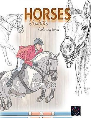 Realistic horses coloring book: adult coloring books animals - Happy Arts Coloring