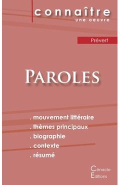 Poza produsului Fiche de lecture Paroles de Pr�vert (Analyse litt�raire de r�f�rence et r�sum� complet) - Jacques Pr�vert