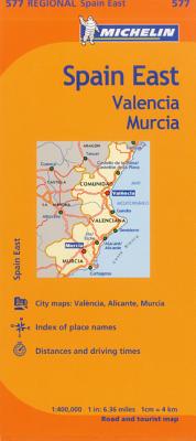 Michelin Spain: East, Valencia Murcia Map 577 - Michelin