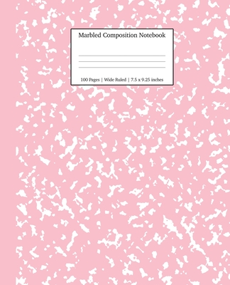 Marbled Composition Notebook: Pink Marble Wide Ruled Paper Subject Book - Young Dreamers Press