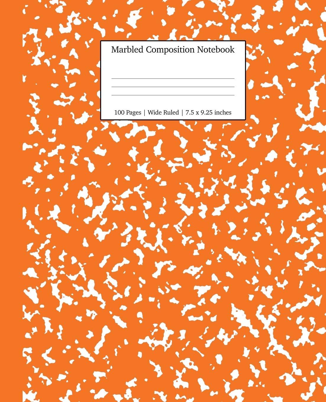Marbled Composition Notebook: Pumpkin Marble Wide Ruled Paper Subject Book - Young Dreamers Press