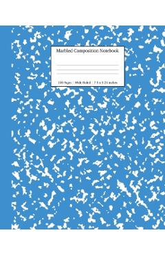 Marbled Composition Notebook: Blue Marble Wide Ruled Paper Subject Book - Young Dreamers Press