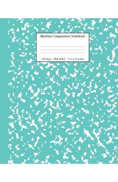 Marbled Composition Notebook: Turquoise Marble Wide Ruled Paper Subject Book - Young Dreamers Press