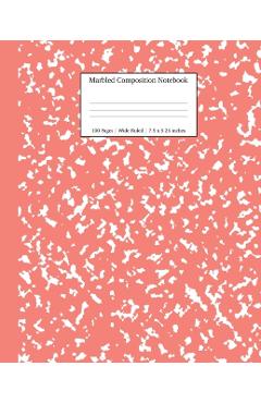Marbled Composition Notebook: Coral Pink Marble Wide Ruled Paper Subject Book - Young Dreamers Press