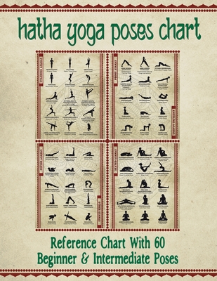 Hatha Yoga Poses Chart: 60 Common Yoga Poses and Their Names - A Reference Guide to Yoga Asanas (Postures) 8.5 x 11 Full-Color 4-Panel Pamphle - The Mindful Word