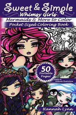 Sweet & Simple Mermaids & More to Color Pocket-Sized Coloring Book - Hannah Lynn