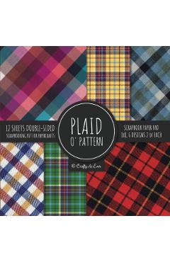 Plaid O' Pattern Scrapbook Paper Pad 8x8 Scrapbooking Kit for Papercrafts, Cardmaking, DIY Crafts, Tartan Gingham Check Scottish Design, Multicolor - Crafty As Ever