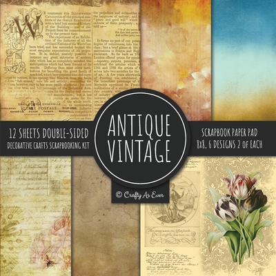 Antique Vintage Scrapbook Paper Pad 8x8 Decorative Scrapbooking Kit Collection for Cardmaking, DIY Crafts, Creating, Old Style Theme, Multicolor Desig - Crafty As Ever