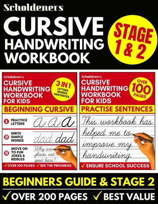 Cursive Handwriting Workbook: 2-in-1 Book Set For Kids (Cursive for Beginners / Cursive Writing Practice Book) - Scholdeners