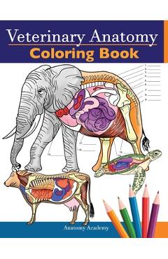 Poza produsului Veterinary Anatomy Coloring Book: Animals Physiology Self-Quiz Color Workbook for Studying and Relaxation Perfect gift For Vet Students and even Adult - Anatomy Academy