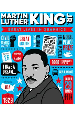 Coperta cărții 'Great Lives in Graphics: Martin Luther King - Button Books'