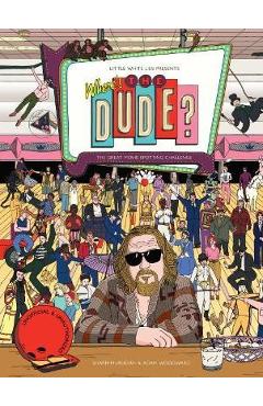 Coperta cărții 'Where's the Dude?: The Great Movie Spotting Challenge (Search and Find Activity, Movies, the Big Lebowski) - Sharm'