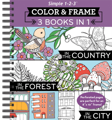 Color & Frame - 3 Books in 1 - Country, Forest, City (Adult Coloring Book) - New Seasons