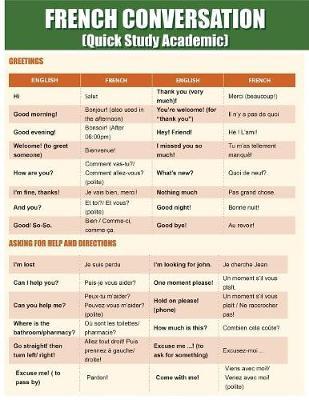 French Conversation: Quick Study Academic - Quick Charts