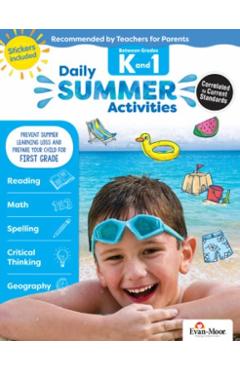 Daily Summer Activities: Moving from Kindergarten to 1st Grade, Grades K-1 - Evan-moor Educational Publishers