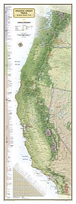 National Geographic: Pacific Crest Trail Wall Map in Gift Box Wall Map (18 X 48 Inches) - National Geographic Maps