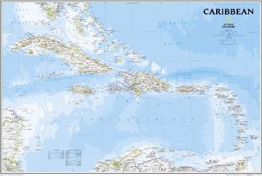 National Geographic: Caribbean Classic Wall Map (Poster Size: 36 X 24 Inches) - National Geographic Maps
