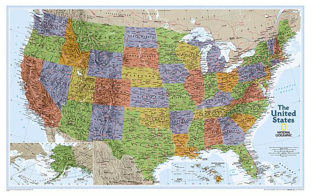 National Geographic: United States Explorer Wall Map - Laminated (32 X 20.25 Inches) - National Geographic Maps