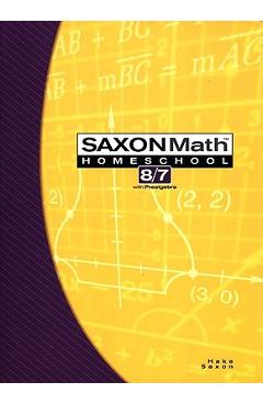Coperta cărții 'Saxon Math Homeschool 8/7 - Hake'