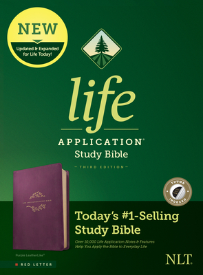 NLT Life Application Study Bible, Third Edition (Red Letter, Leatherlike, Purple, Indexed) - Tyndale