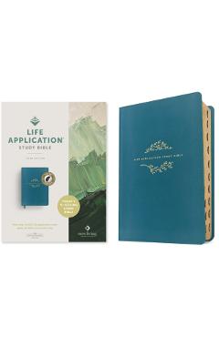 NLT Life Application Study Bible, Third Edition (Red Letter, Leatherlike, Teal Blue, Indexed) - Tyndale