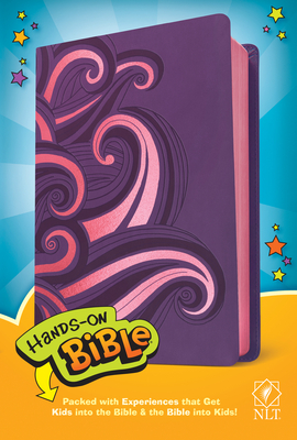 Hands-On Bible NLT (Leatherlike, Purple/Pink Swirls) - Tyndale