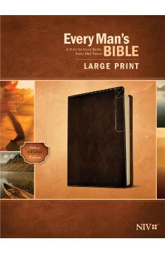 Every Man's Bible Niv, Large Print, Deluxe Explorer Edition (Leatherlike, Rustic Brown) - Stephen Arterburn