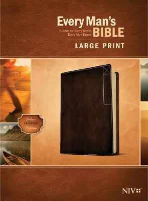 Every Man's Bible Niv, Large Print, Deluxe Explorer Edition (Leatherlike, Rustic Brown) - Stephen Arterburn