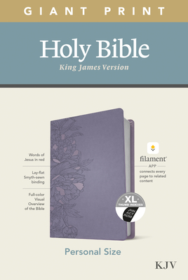 KJV Personal Size Giant Print Bible, Filament Enabled Edition (Leatherlike, Peony Lavender, Indexed) - Tyndale