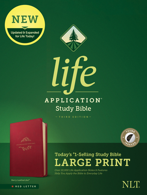 NLT Life Application Study Bible, Third Edition, Large Print (Red Letter, Leatherlike, Berry, Indexed) - Tyndale
