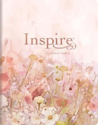 Inspire Catholic Bible NLT Large Print (Leatherlike, Pink Fields with Rose Gold): The Bible for Coloring & Creative Journaling - Tyndale