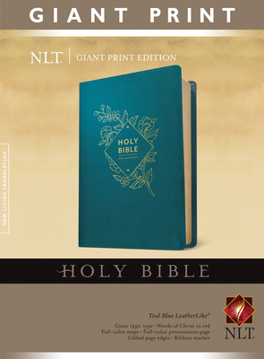 Holy Bible, Giant Print NLT (Red Letter, Leatherlike, Teal Blue) - Tyndale