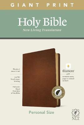 NLT Personal Size Giant Print Bible, Filament Enabled Edition (Red Letter, Genuine Leather, Brown, Indexed) - Tyndale