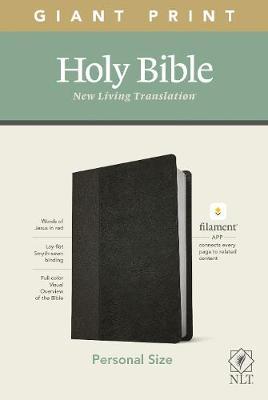 NLT Personal Size Giant Print Bible, Filament Enabled Edition (Red Letter, Leatherlike, Black/Onyx) - Tyndale