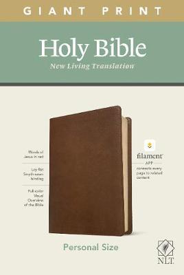 NLT Personal Size Giant Print Bible, Filament Enabled Edition (Red Letter, Leatherlike, Rustic Brown) - Tyndale