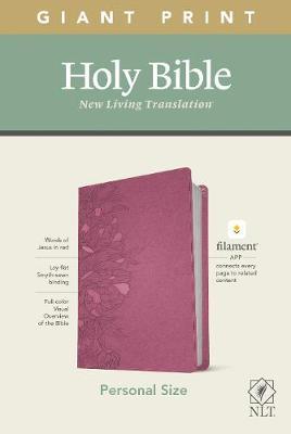 NLT Personal Size Giant Print Bible, Filament Enabled Edition (Red Letter, Leatherlike, Peony Pink) - Tyndale