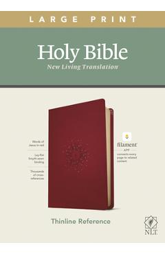 Poza produsului NLT Large Print Thinline Reference Bible, Filament Enabled Edition (Red Letter, Leatherlike, Berry) - Tyndale