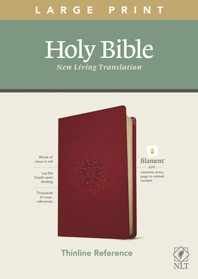 NLT Large Print Thinline Reference Bible, Filament Enabled Edition (Red Letter, Leatherlike, Berry) - Tyndale